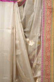 Golden Cream Tissue Banarasi Silk Saree - SRGCTBSS016