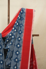 Teal Blue Pochampalli Cotton Ikat Saree - SRTBPCIS717