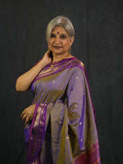Two Tone Lavender Silk Paithani Saree - SRTTLSPS766