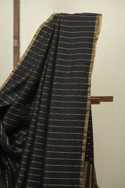 Black Maheshwari Saree - SRBMS1215