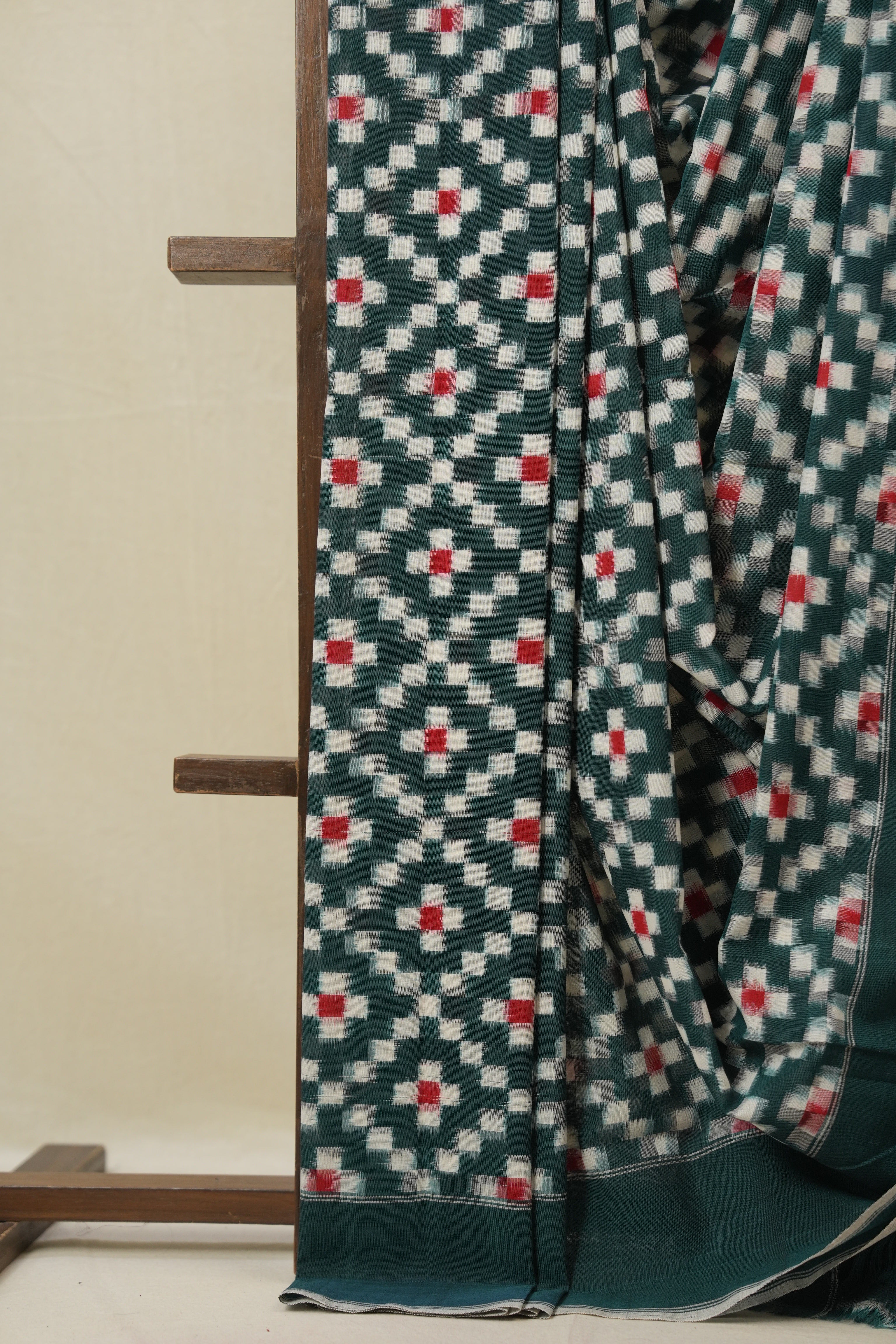 Green Pochampalli Cotton Ikat Saree - SRGPCIS718