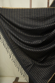 Black Maheshwari Saree - SRBMS1215