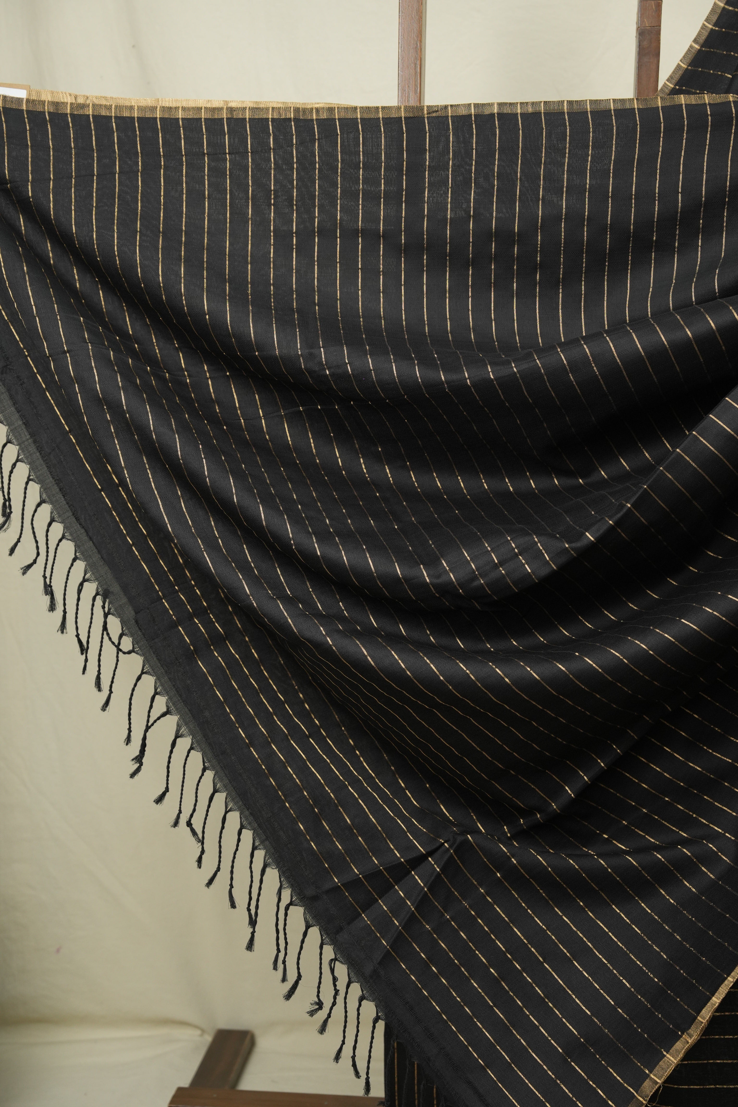 Black Maheshwari Saree - SRBMS1215