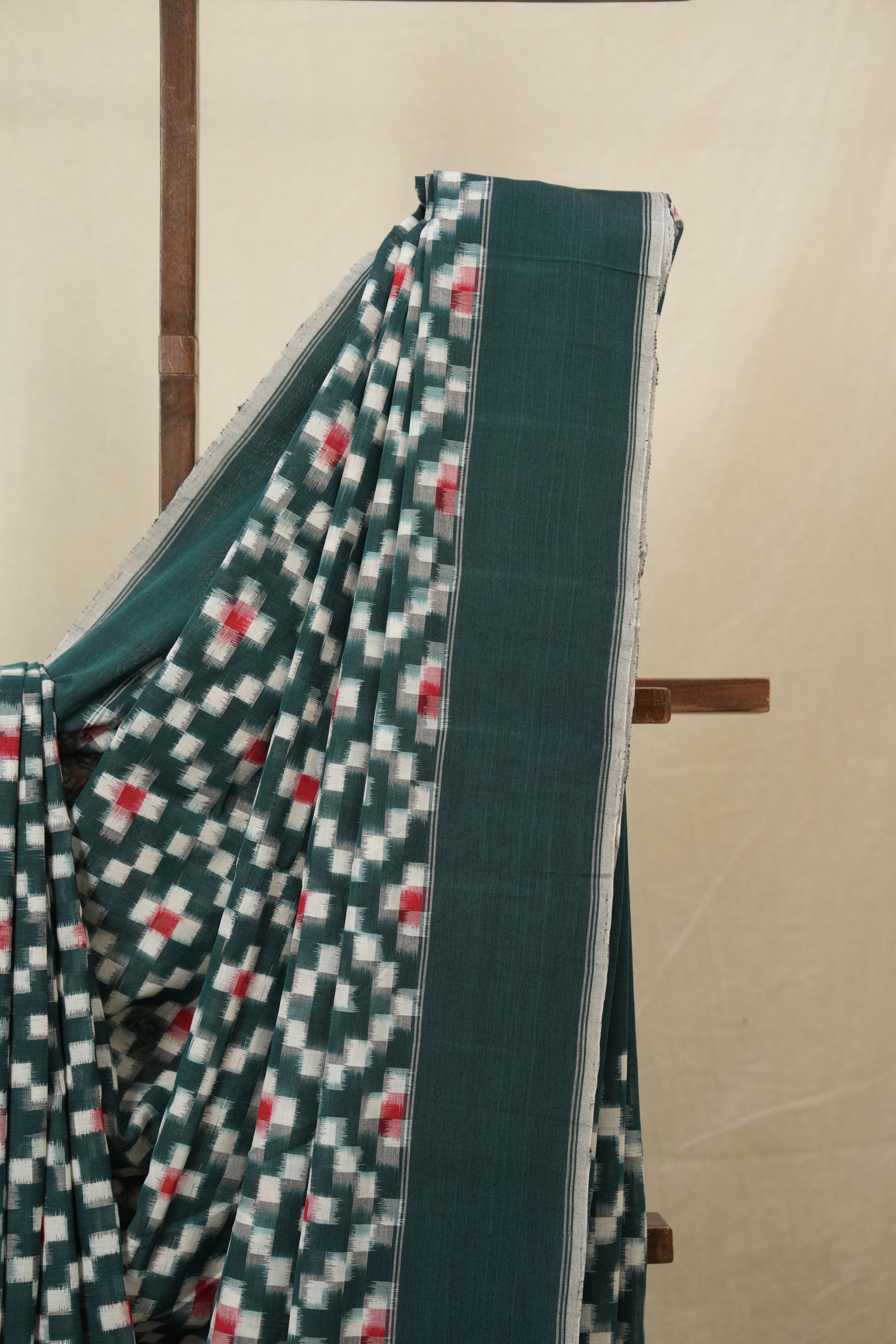 Green Pochampalli Cotton Ikat Saree - SRGPCIS718
