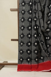 Black Pochampalli Cotton Ikat Saree - SRBPCIS711