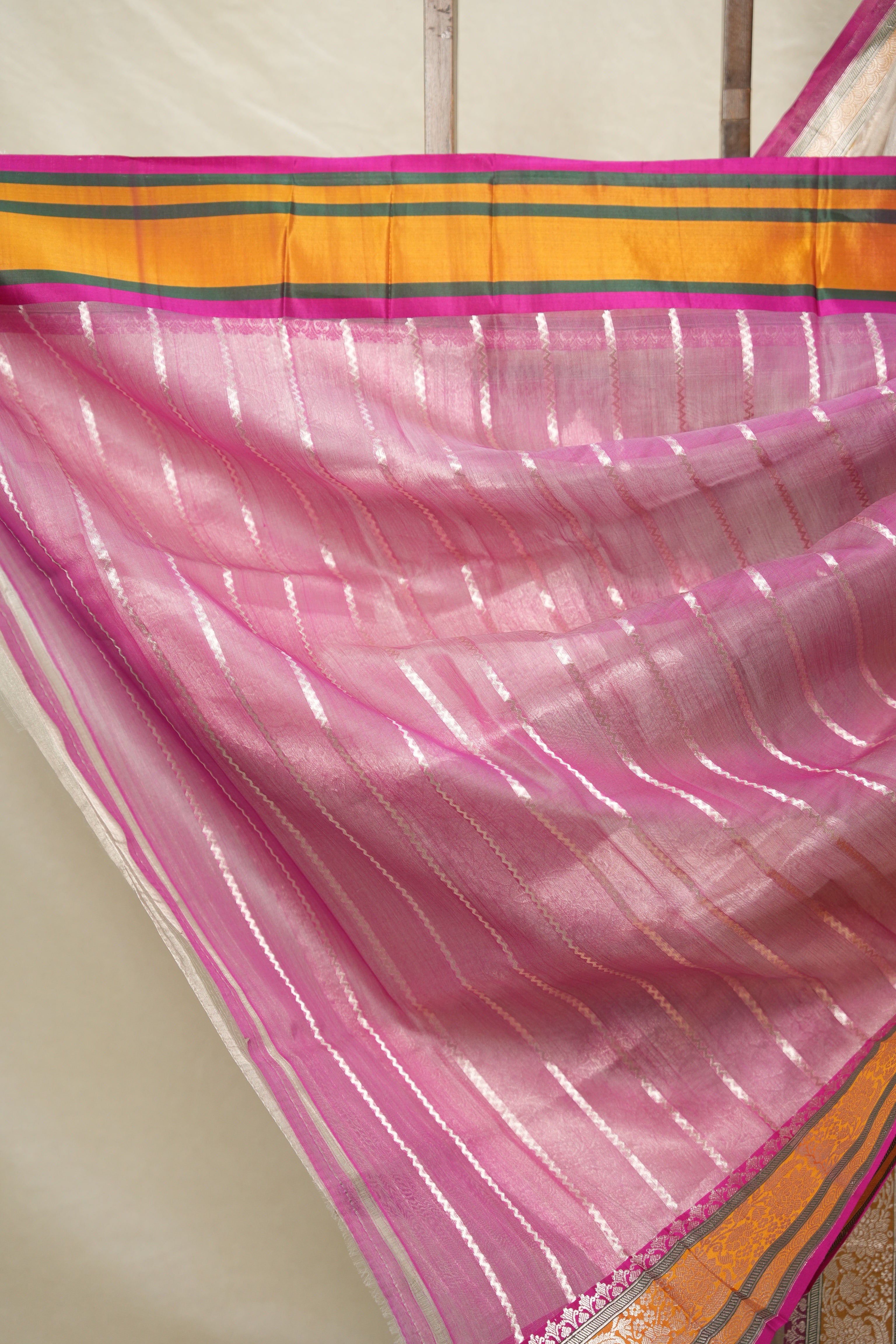 Silver Cream  Tissue Banarasi Silk Saree - SRSCTBSS001