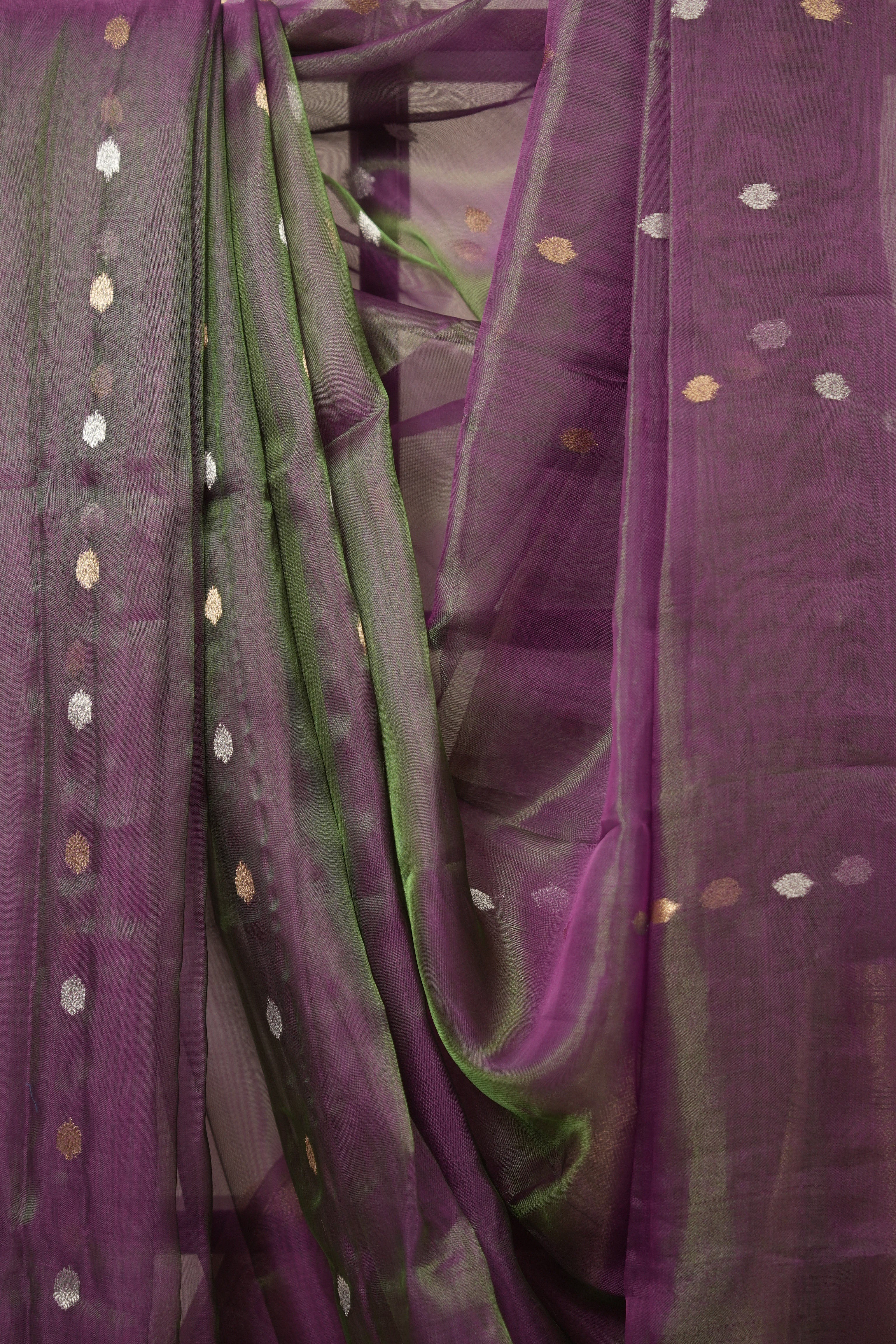 Two Tone Purple Tissue Banarasi Silk Saree - SRTTPTBSS28
