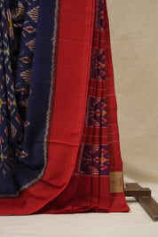 Nevy Blue Pochampalli Cotton Ikat Saree - SRNBPCIS670