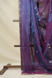 Blue-Rani Pink Tissue Banarasi Silk Saree - SRBRPTBSS29