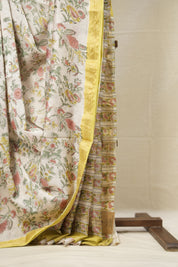 Cream Pearl HBP Cotton Silk Saree With Chanderi Border - SRCPCSS1248