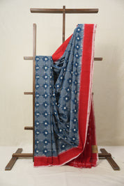 Peacock Blue Pochampalli Cotton Ikat Saree - SRPBPCIS655