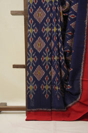 Nevy Blue Pochampalli Cotton Ikat Saree - SRNBPCIS670