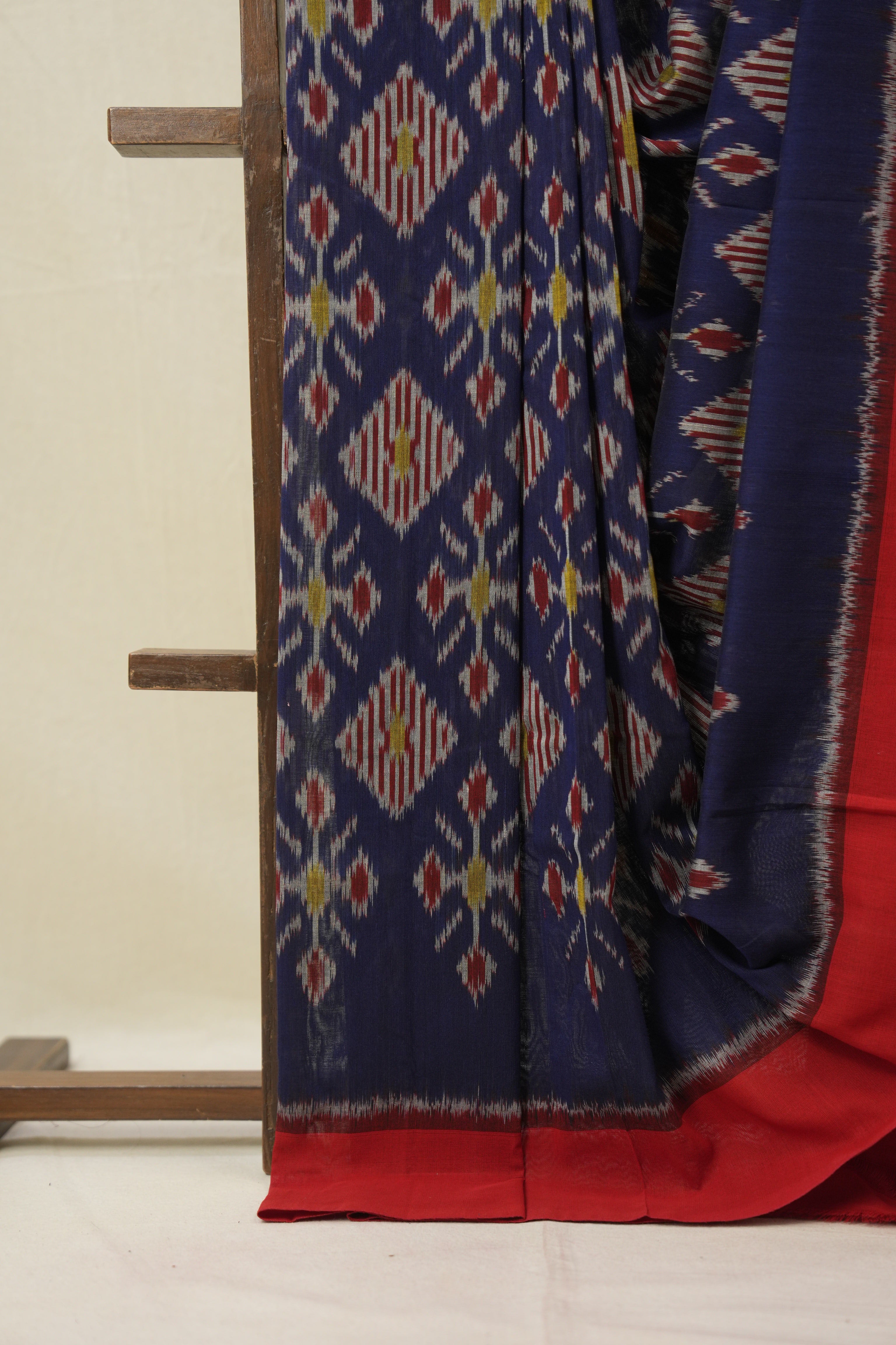 Nevy Blue Pochampalli Cotton Ikat Saree - SRNBPCIS670