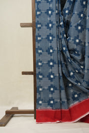 Peacock Blue Pochampalli Cotton Ikat Saree - SRPBPCIS655