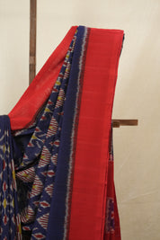 Nevy Blue Pochampalli Cotton Ikat Saree - SRNBPCIS670