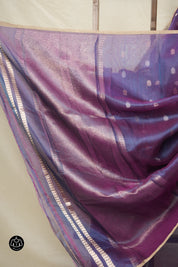 Blue-Rani Pink Tissue Banarasi Silk Saree - SRBRPTBSS29