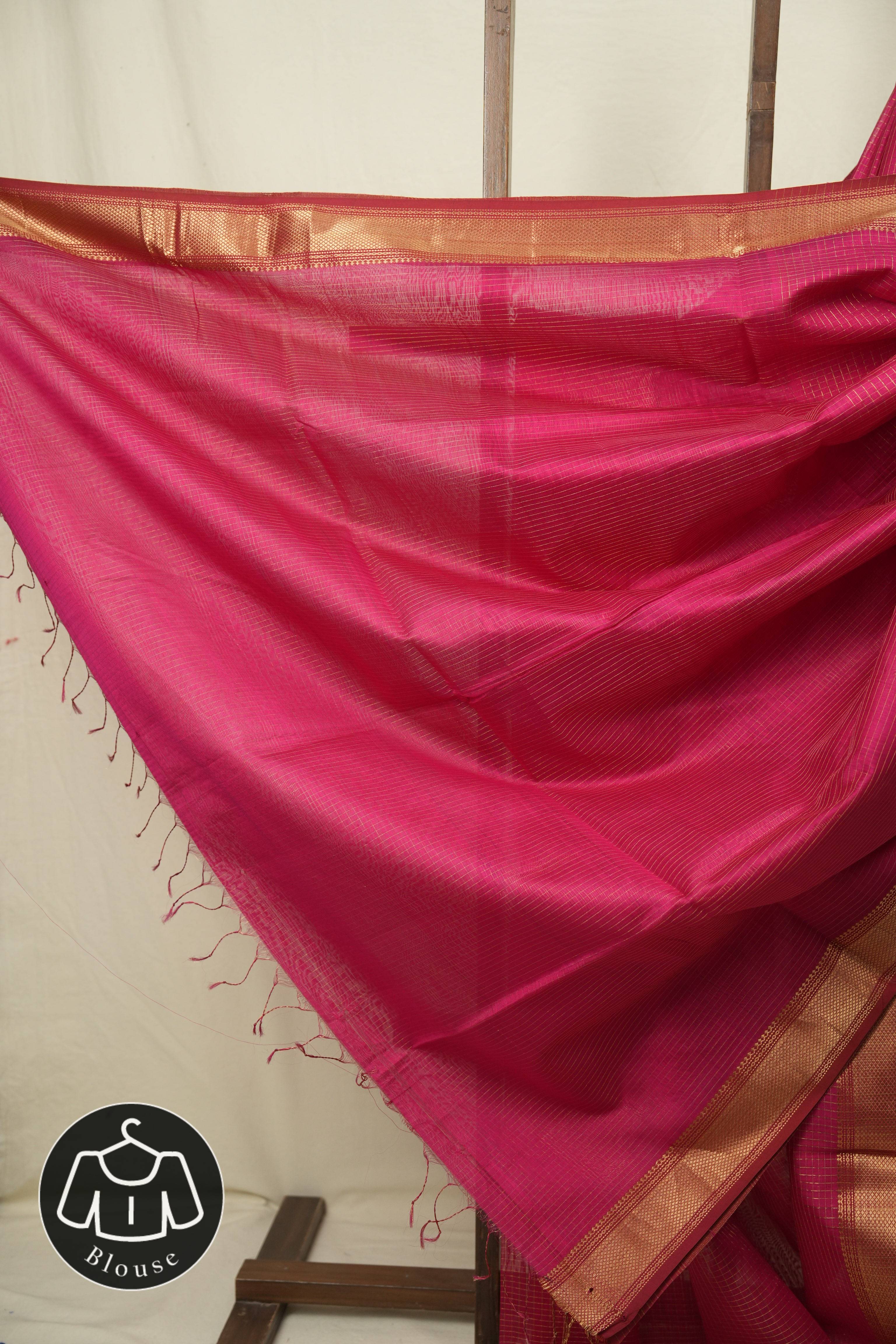 Pink Maheshwari Saree - SRPMS1196
