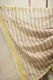 Cream Pearl HBP Cotton Silk Saree With Chanderi Border - SRCPCSS1248