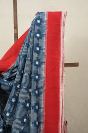 Peacock Blue Pochampalli Cotton Ikat Saree - SRPBPCIS655
