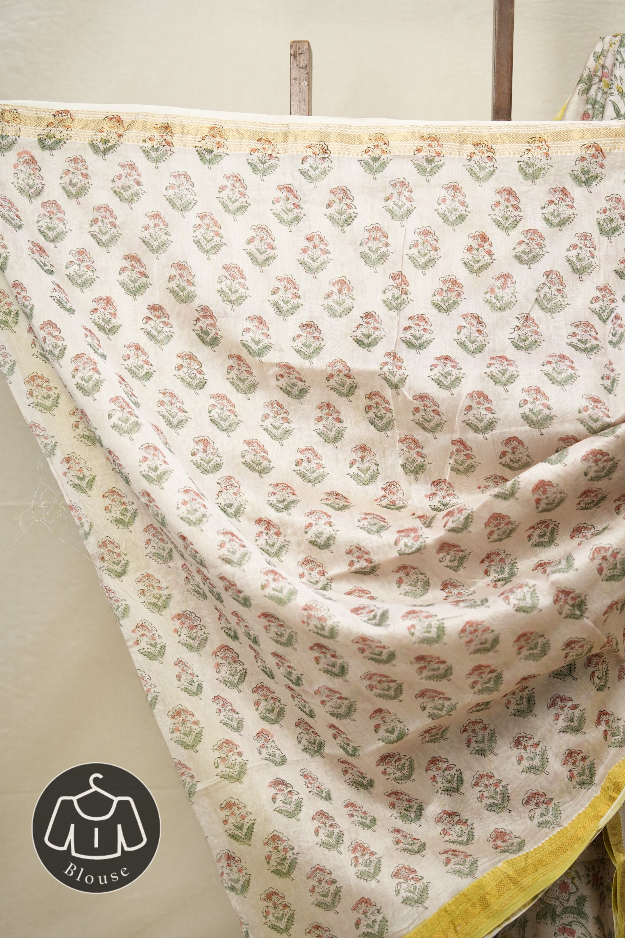 Cream Pearl HBP Cotton Silk Saree With Chanderi Border - SRCPCSS1248