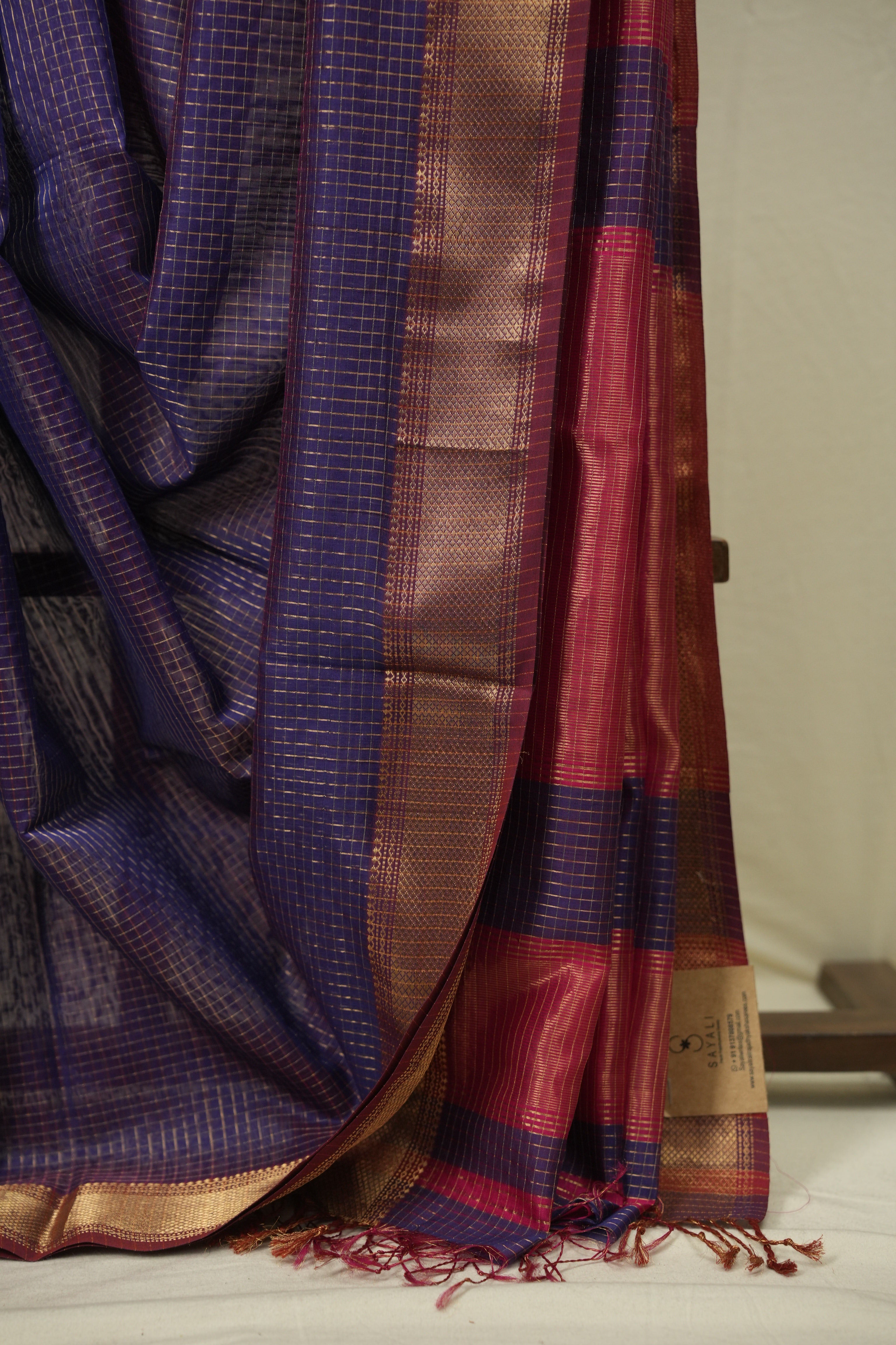 Blue Maheshwari Saree - SRBMS1194