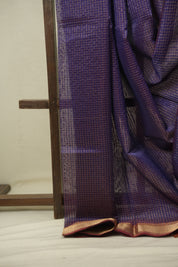 Blue Maheshwari Saree - SRBMS1194