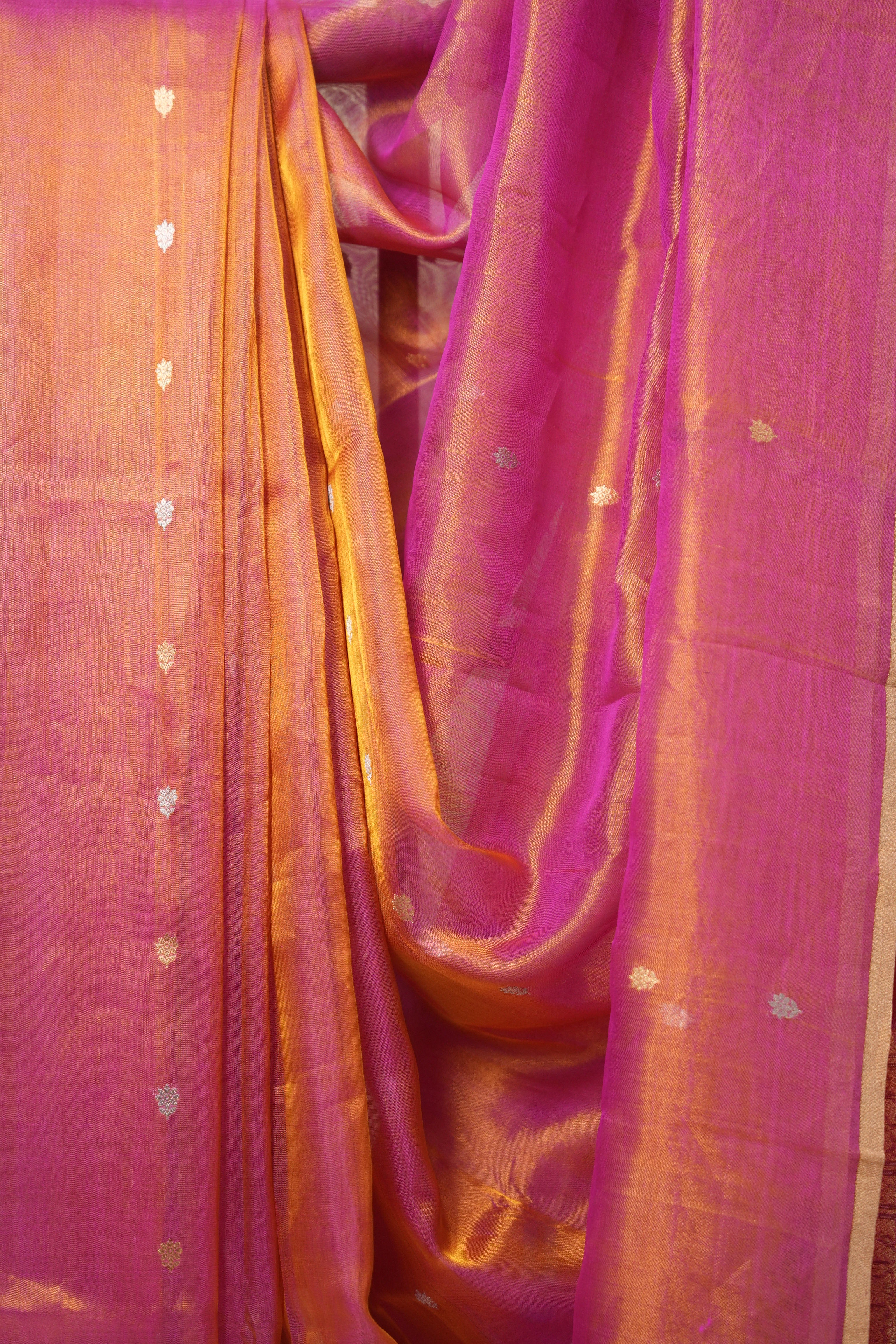 Two Tone Pink Tissue Banarasi Silk Saree - SRTTPTBSS23