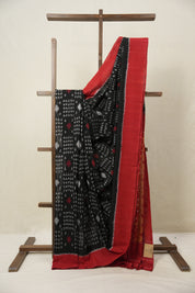 Black Pochampalli Cotton Ikat Saree - SRBPCIS651