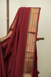 Maroon Maheshwari Saree - SRMMS1188