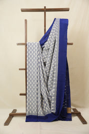 Light Blue Pochampalli Cotton Ikat Saree - SRLBPCIS668