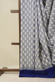 Light Blue Pochampalli Cotton Ikat Saree - SRLBPCIS668