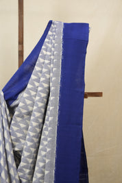 Light Blue Pochampalli Cotton Ikat Saree - SRLBPCIS668