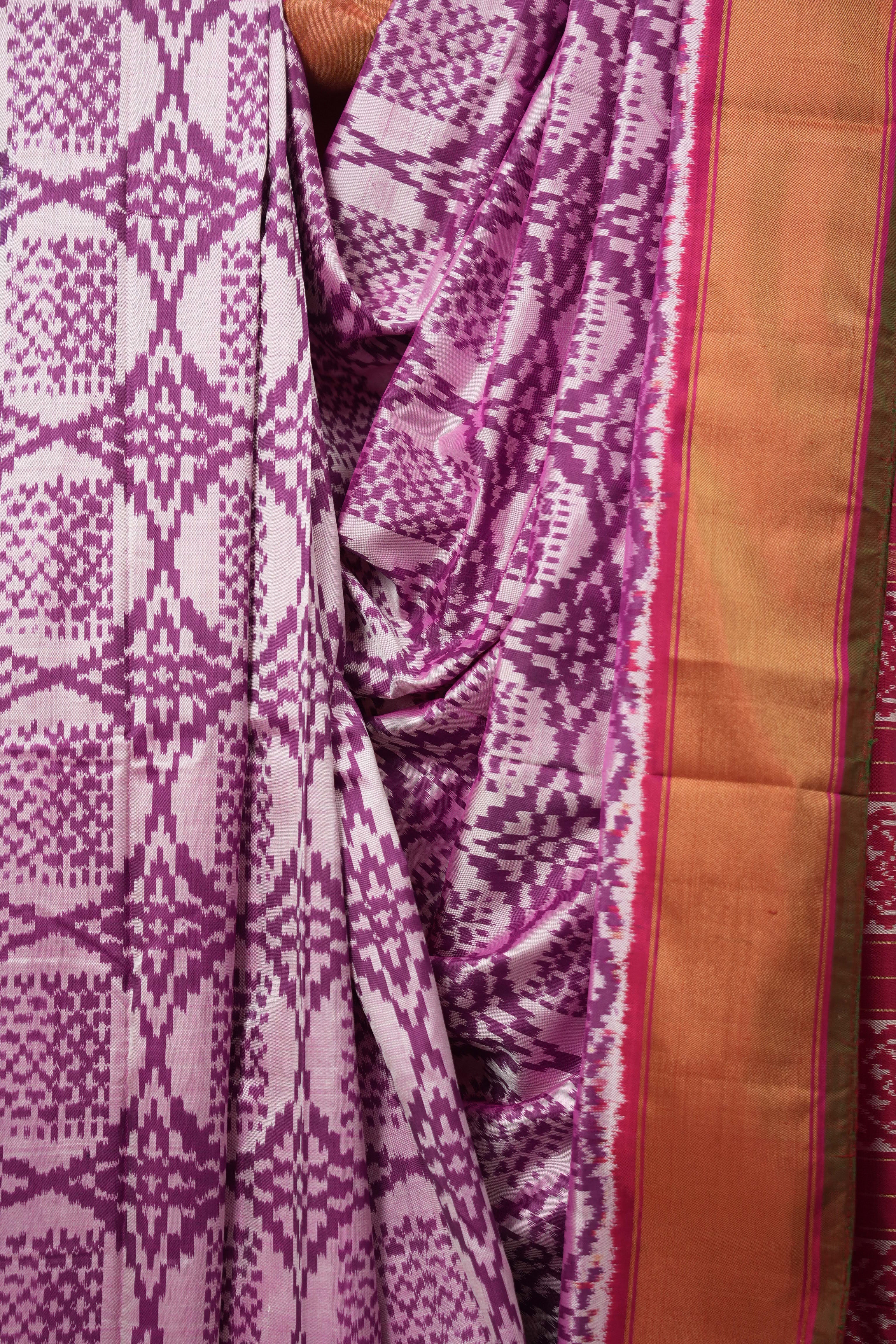 Lilac Purple Pochampalli Silk Ikat Saree - SRLPPSIS296
