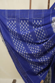 Light Blue Pochampalli Cotton Ikat Saree - SRLBPCIS668