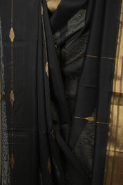 Black Maheshwari Saree - SRBMS1180