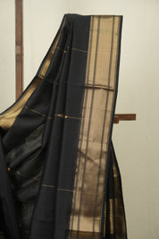 Black Maheshwari Saree - SRBMS1180