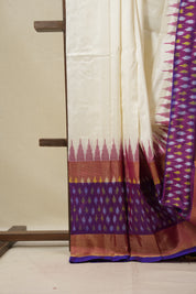 White Pochampalli Silk Ikat Saree - SRWPSIS311