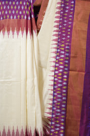White Pochampalli Silk Ikat Saree - SRWPSIS311