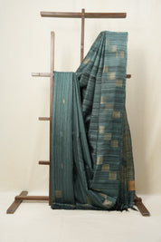 Teal Green Raw Silk Saree - SRTGRSS527