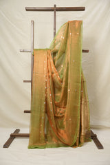 Copper Green Tissue Banarasi Silk Saree - SRCGTBSS10