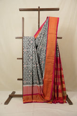 Grey Pochampalli Silk Ikat Saree - SRGPSIS312