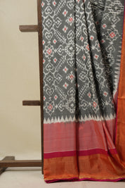 Grey Pochampalli Silk Ikat Saree - SRGPSIS312