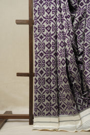 Grey Purple Pochampalli Silk Ikat Saree - SRGPPSIS297