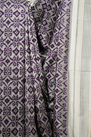 Grey Purple Pochampalli Silk Ikat Saree - SRGPPSIS297