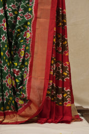 Green Pochampalli Silk Ikat Saree - SRGPSIS310