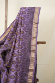 Lavendor HBP Cotton Silk Saree With Maheshwari Border - SRLCSS1258