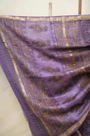 Lavendor HBP Cotton Silk Saree With Maheshwari Border - SRLCSS1258
