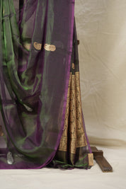 Two Tone Green Tissue Banarasi Silk Saree - SRTTGTBSS11
