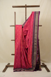 Two Tone Pink Pochampalli Silk Ikat Saree - SRTTPPSIS313