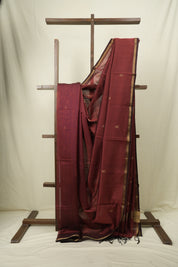 Maroon Maheshwari Saree - SRMMS1197